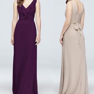 David’s Bridal Long Dress, Plum, Size 18